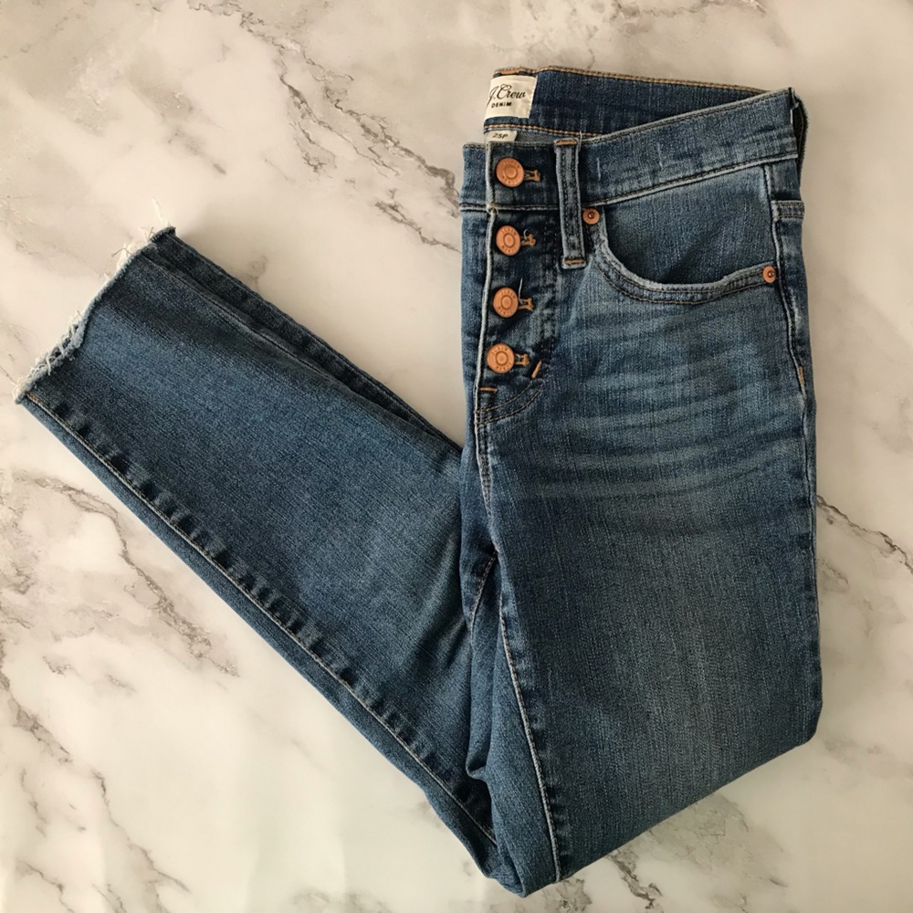 J Crew women’s 9” toothpick blue ankle, 25P